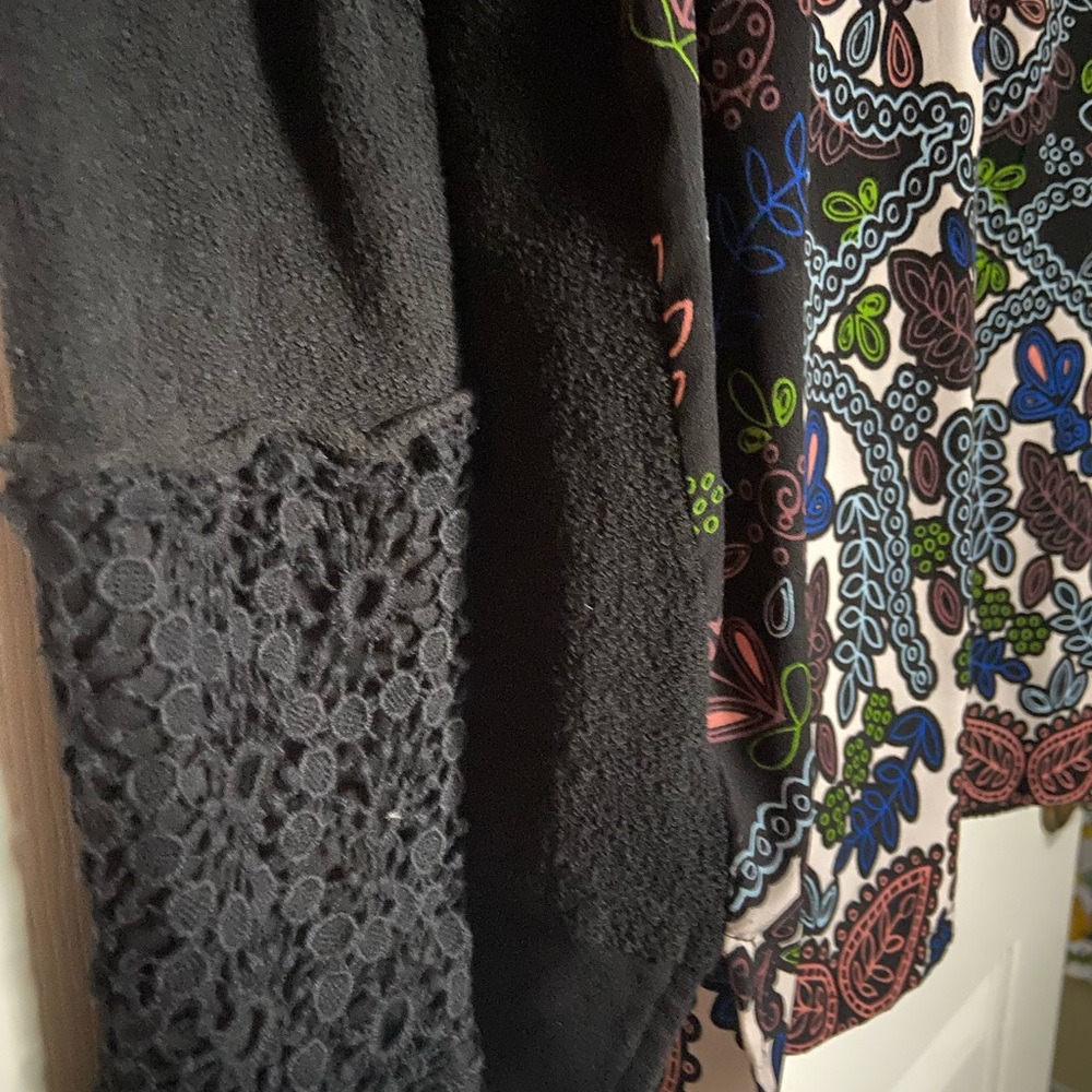 Democracy Long Sleeve Top - Boho Print & Crochet Detail - Size Small - Picture 2 of 7